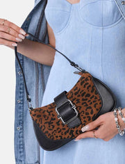 Leopard Print Mini Shoulder Bag, Multicolor