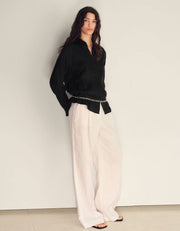 100% Linen Oversized Shirt, Black
