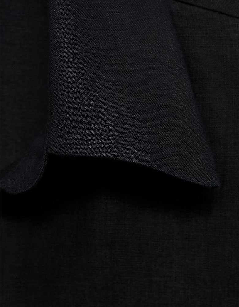 100% Linen Oversized Shirt, Black