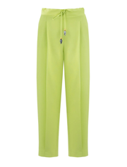 Elastic Waistband 7/8 Trousers, Lime Green