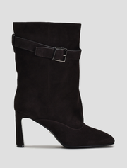 Slouchy Suede Bootie, Dark Brown