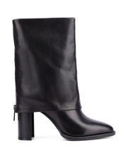Mid-rise Pointy Toe Boot with Cuff, Black
