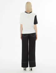 Asymmetrical Top with Buttons, Off-White