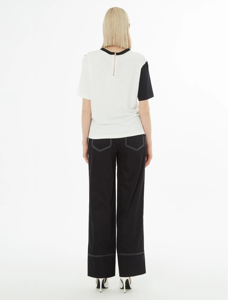 Asymmetrical Top with Buttons, Off-White