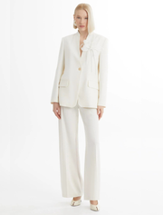Floral Detail Blazer Suit, Ecru