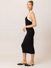Halter Sleeveless Knit Dress, Black