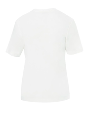 Knitted Blouse with Chest Accessory, Off-White