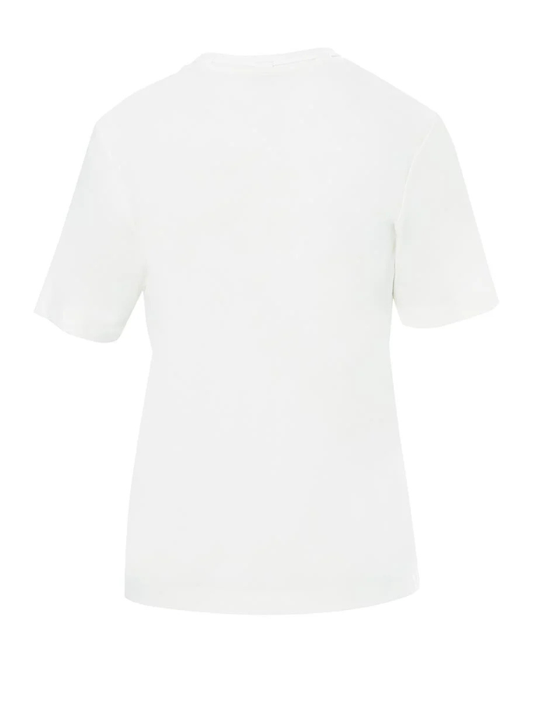 Knitted Blouse with Chest Accessory, Off-White