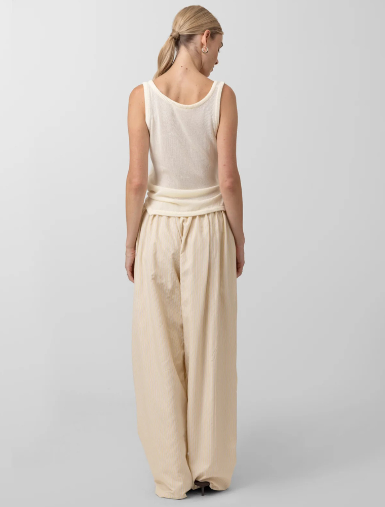 Knitted Top with Front Scarft Detail, Cream