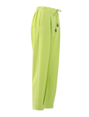 Elastic Waistband 7/8 Trousers, Lime Green