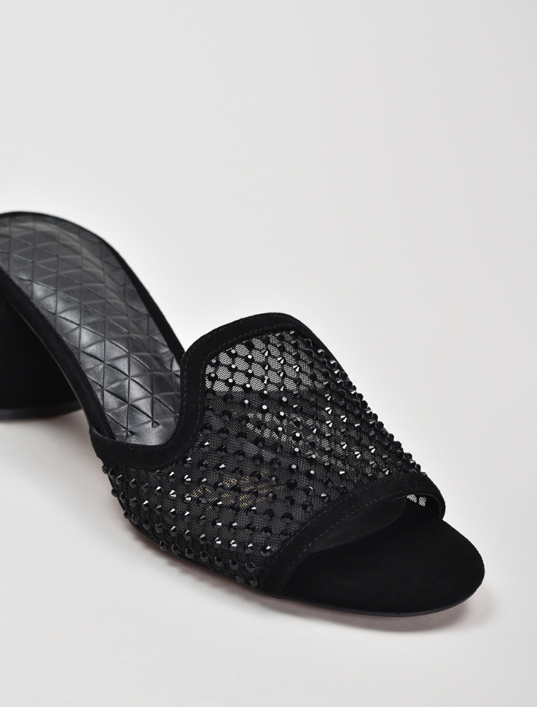 After-Dark Embellished Mules, Black