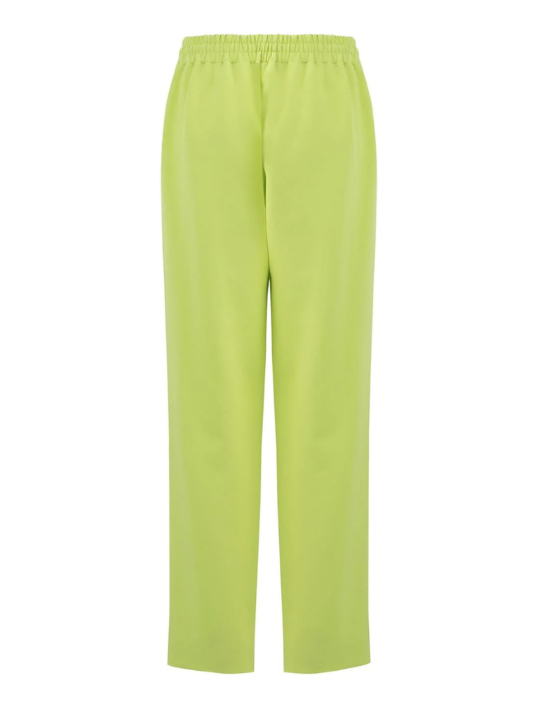 Elastic Waistband 7/8 Trousers, Lime Green