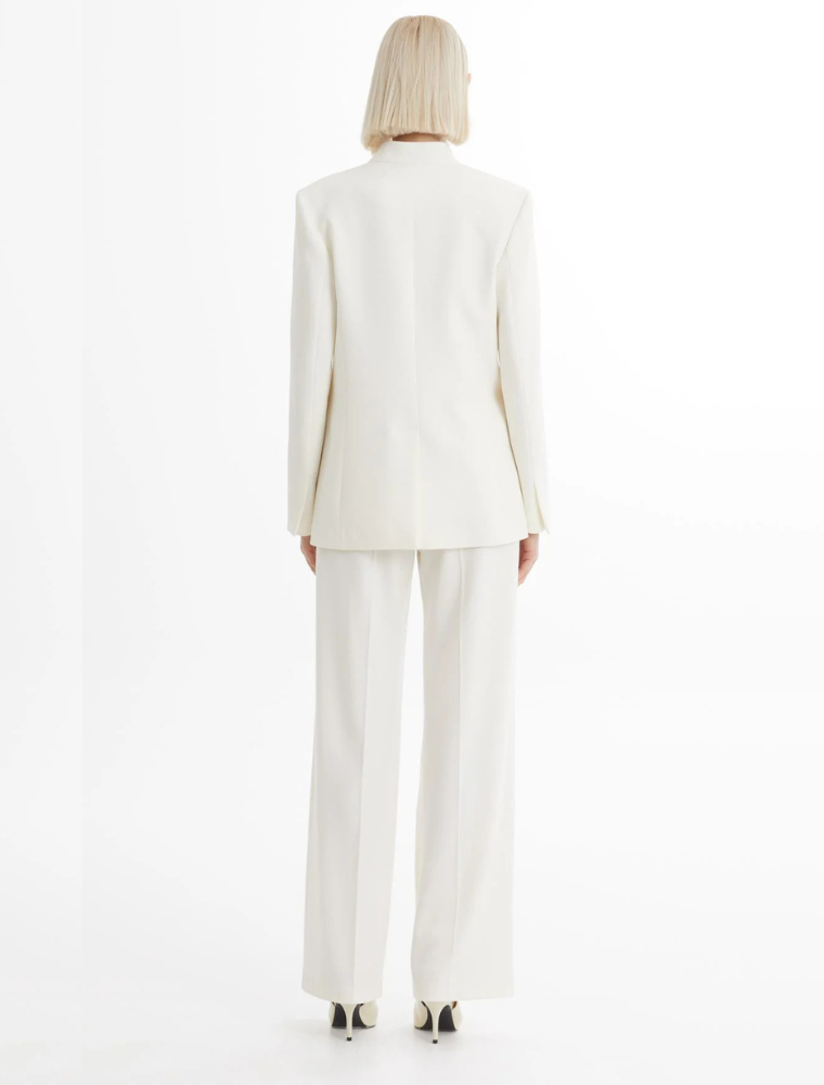 Floral Detail Blazer Suit, Ecru