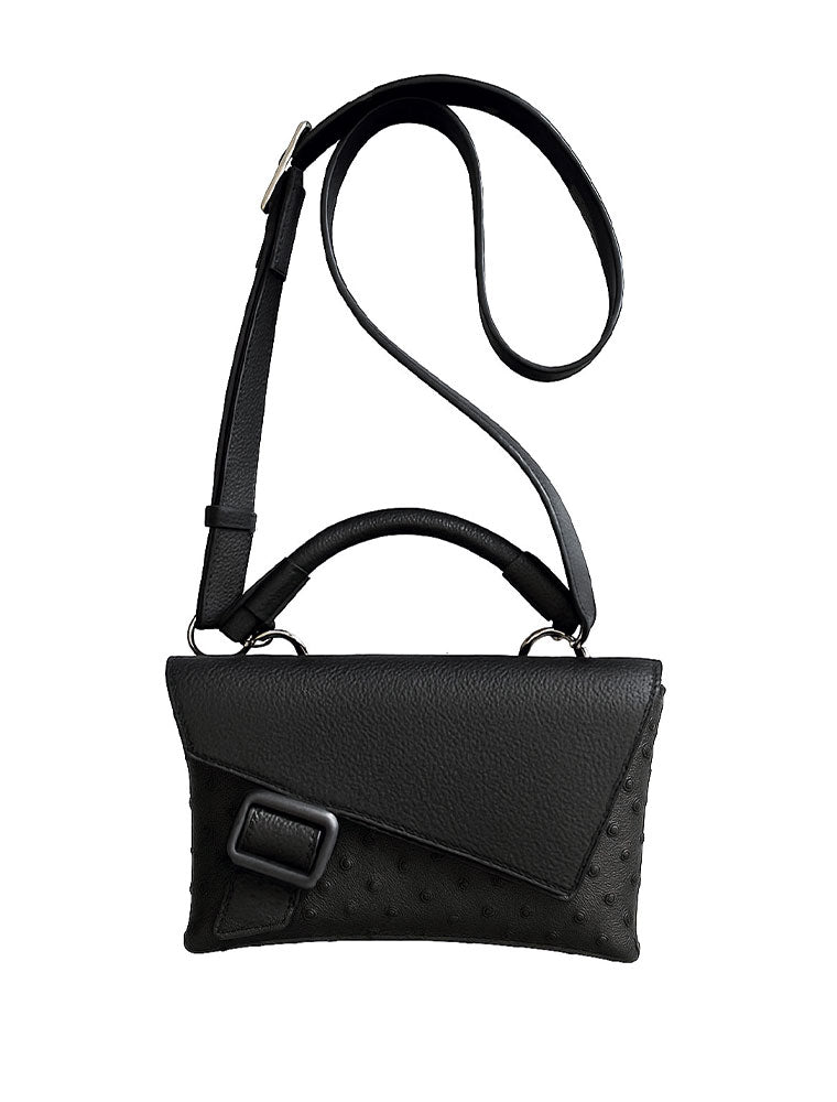 Genuine Ostrich 3 in 1 Bag, Black