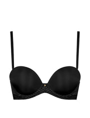 4M Sheer Emotion Bandeau Plunge Bra, Black