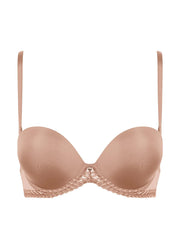 4M Sheer Emotion Bandeau Plunge Bra, Sand