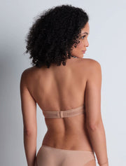 4M Sheer Emotion Bandeau Plunge Bra, Sand