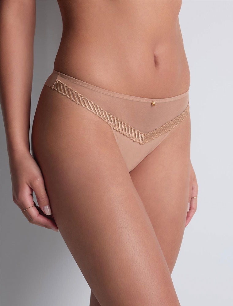 4M Sheer Emotion Tanga, Beige
