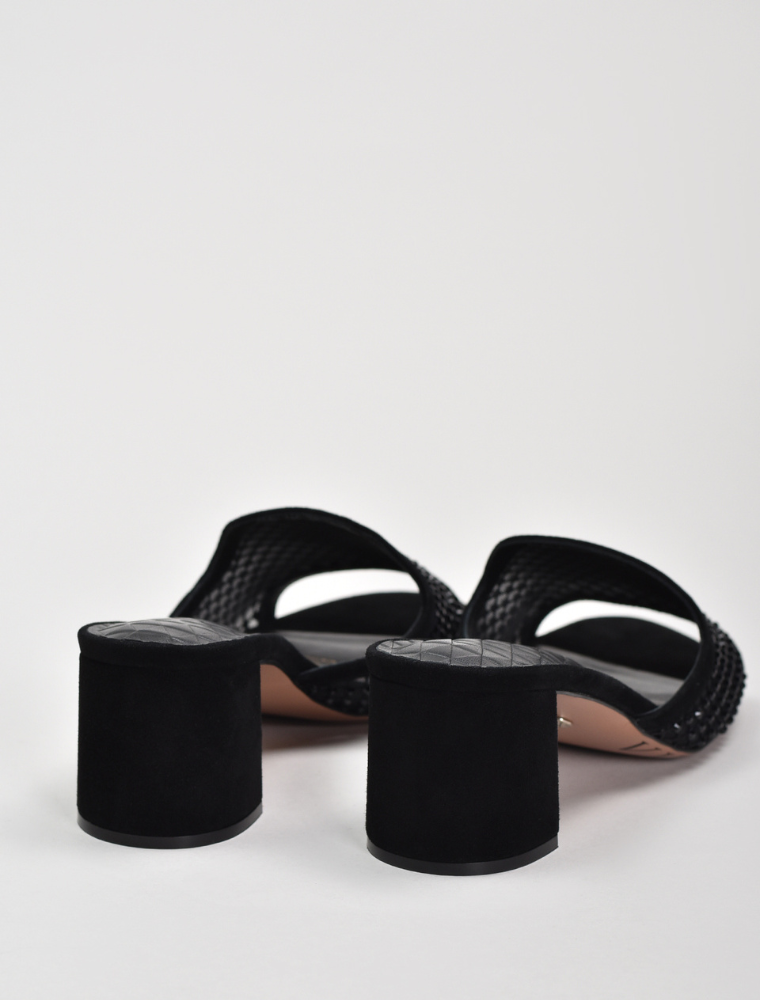After-Dark Embellished Mules, Black