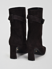 Slouchy Suede Bootie, Dark Brown