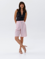 Multi-Strap Block-Heel Slingback Sandals, Blush Pink
