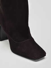 Slouchy Suede Bootie, Dark Brown