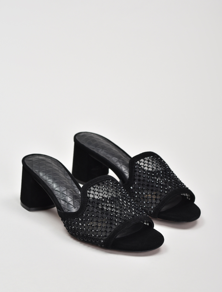 After-Dark Embellished Mules, Black