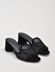 After-Dark Embellished Mules, Black