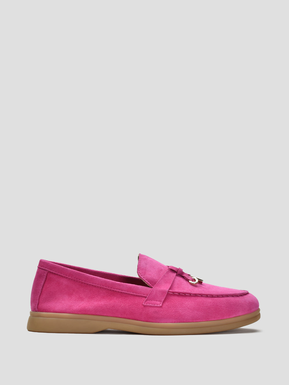 Classic Suede Loafers with Tassels, Fuchsia