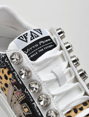 Abstract Cheetah Sneakers with VR logo, Multicolor