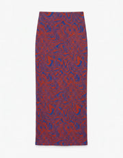 Abstract Jersey Maxi Skirt, Blue / Red