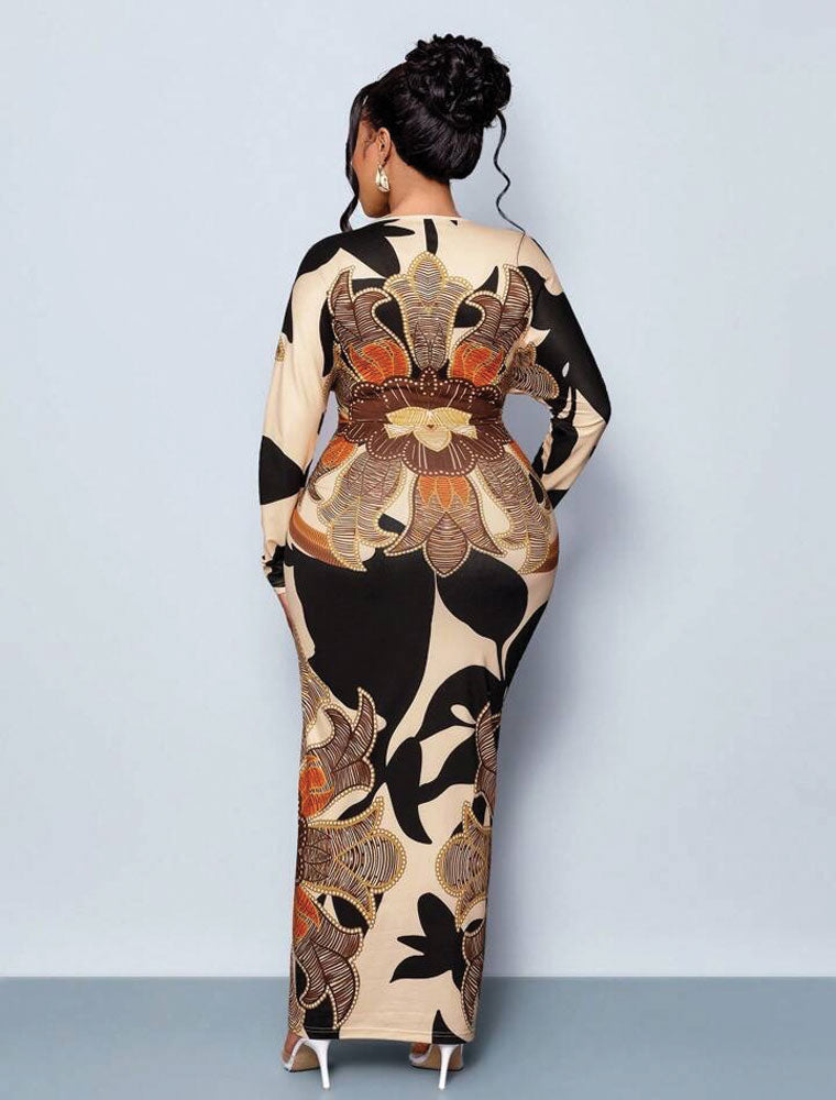 Alona's Spring Midi Dress, Multicolor Nude