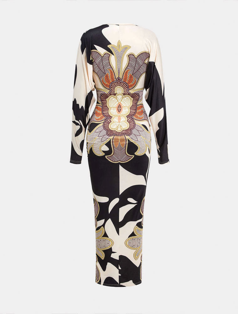 Alona's Spring Midi Dress, Multicolor Nude