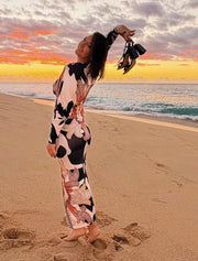 Alona's Spring Midi Dress, Multicolor Nude