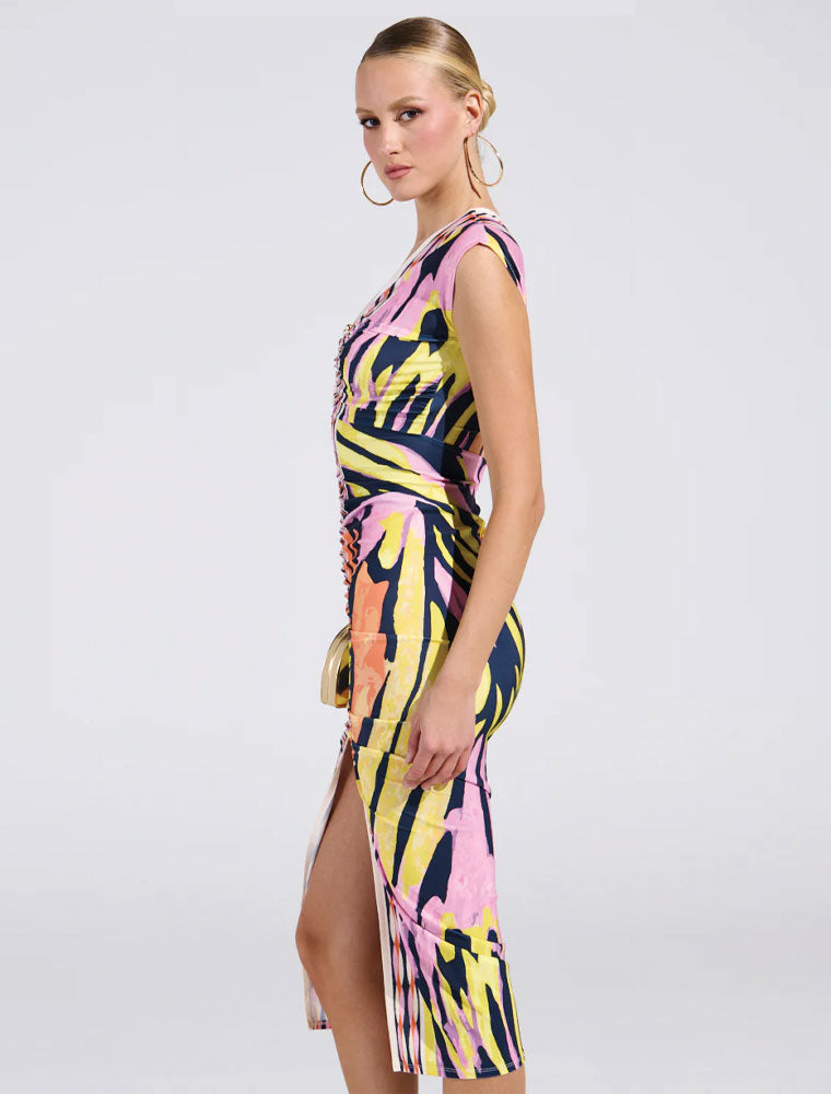 Alona's Summer Mirage Midi Dress, Multicolor