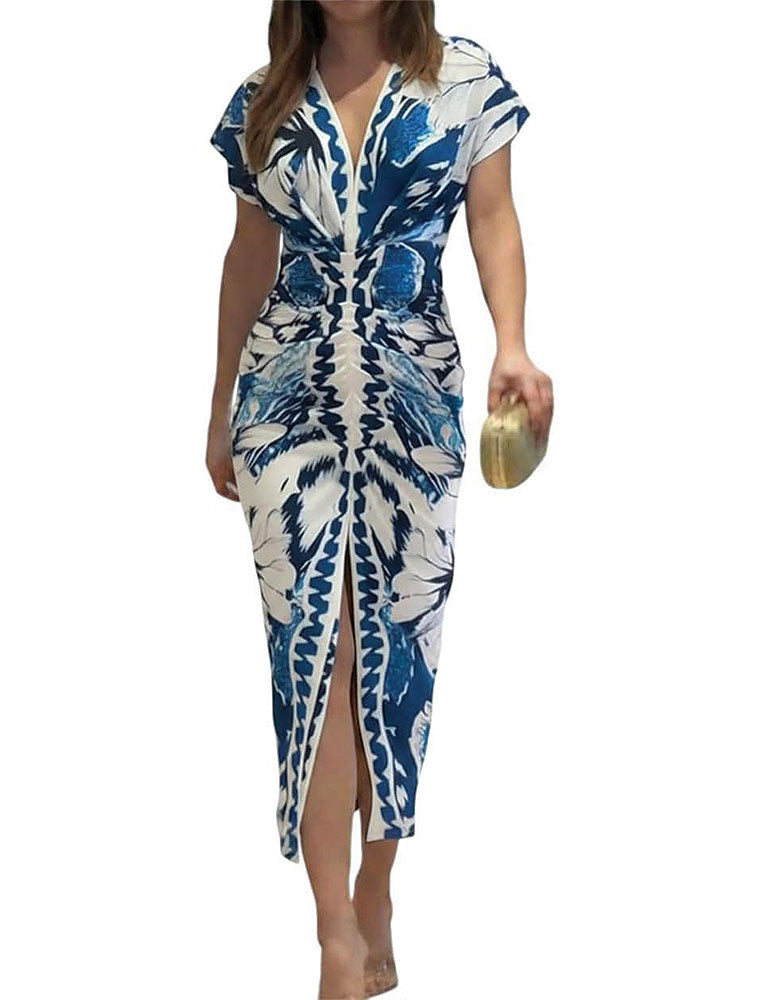 Alona's Summer Mirage Midi Dress, Blue