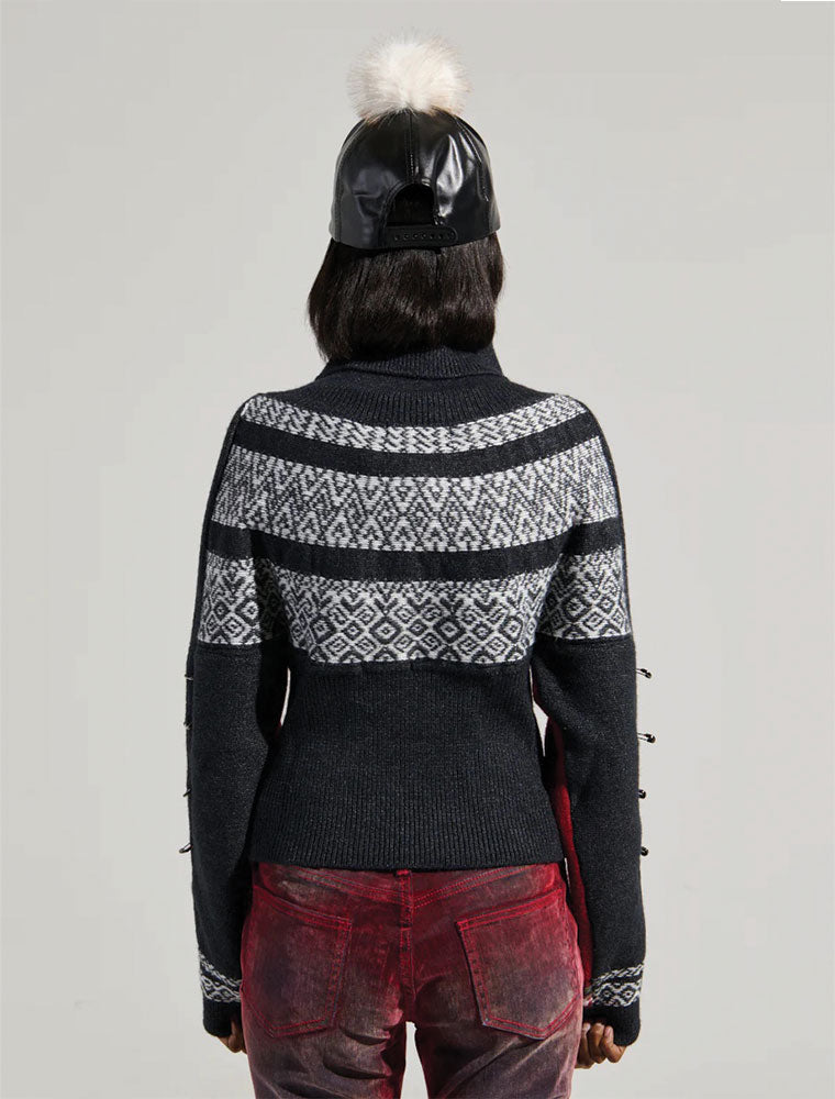 Après Color Block Printed Sweater, Multicolor