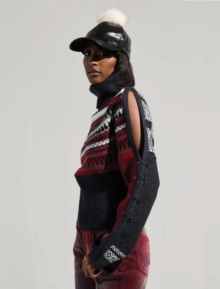 Après Color Block Printed Sweater, Multicolor