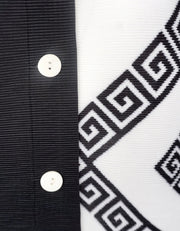 Asymmetrical Graphic Print Shirt, Black