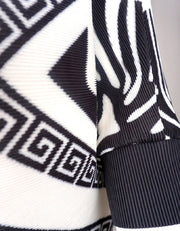 Asymmetrical Graphic Print Shirt, Black