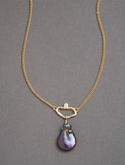 Asterales Link Necklace - Peacock Pearl, 14K Gold Plated