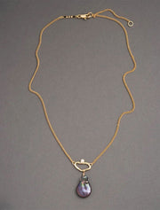 Asterales Link Necklace - Peacock Pearl, 14K Gold Plated