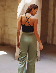 Asymmetrical Crop Top, Black