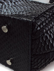 Python Baguette Shopper Tote, Black