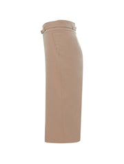 Belted Pencil Jersey Skirt, Red