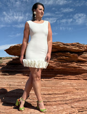 Bottom Ruffle Cocktail Dress, White