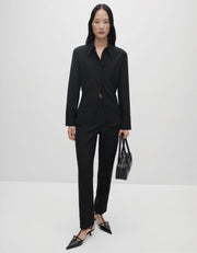 Button Down 100% Silk Shirt, Black