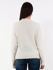 Cashmere Fringed V Neck Sweater, Ivory