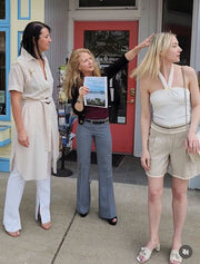 Chain Embroidered Dress, Beige