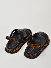 Cheetah Casual Sandal, Black